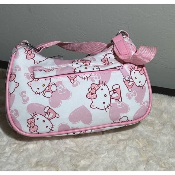 🌊 Hello Kitty Shoulder Purse, Bag, Jingpin Pink White Handbag EUC - J6 - Picture 2 of 3